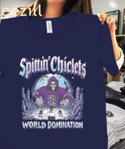 Spittin Chiclets World Domination Tee Skeleton Hockey Shirt