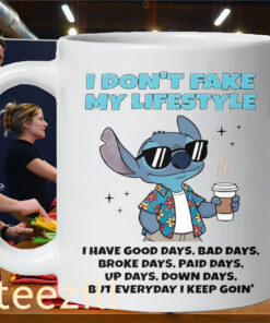 Stitch I Don't Fake My Lifestyle Funny Mug