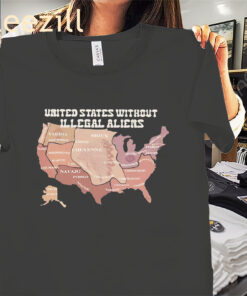 US without Illegal Aliens T-Shirt, Native Land Map- Abolish ICE Tee