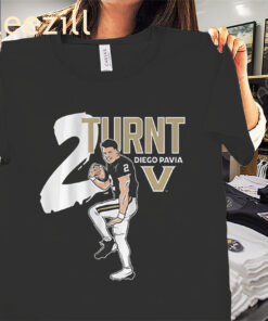 Vanderbilt Diego Pavia 2 Turnt Shirt Diego Pavia Football Tee