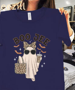 Vibes October Halloween Boo JEE Boujee Pink Ghost Shirt