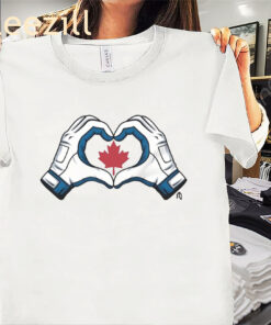 Vladdy Wearing Canada Heart Hands Shirt Vladimir Guerrero Jr Tees