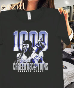 1000 Career Receptions Signature Davante Adams Shirt Los Angeles Football Tee