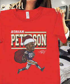 Adrian Peterson Minnesota Cartoon Santa Christmas Shirt Xmas 2025 Tees