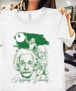 Albert Einstein Defying Gravity Physics Tee Shirt