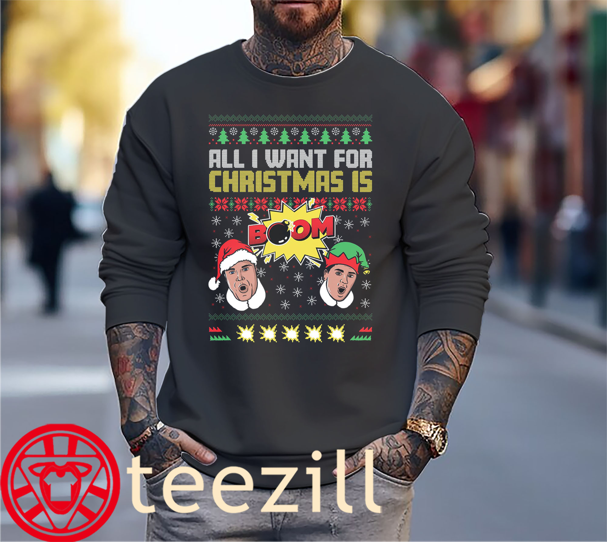 All I Want For Christmas is BOOM II Ugly Sweater Xmas Shirt Christmas 2025