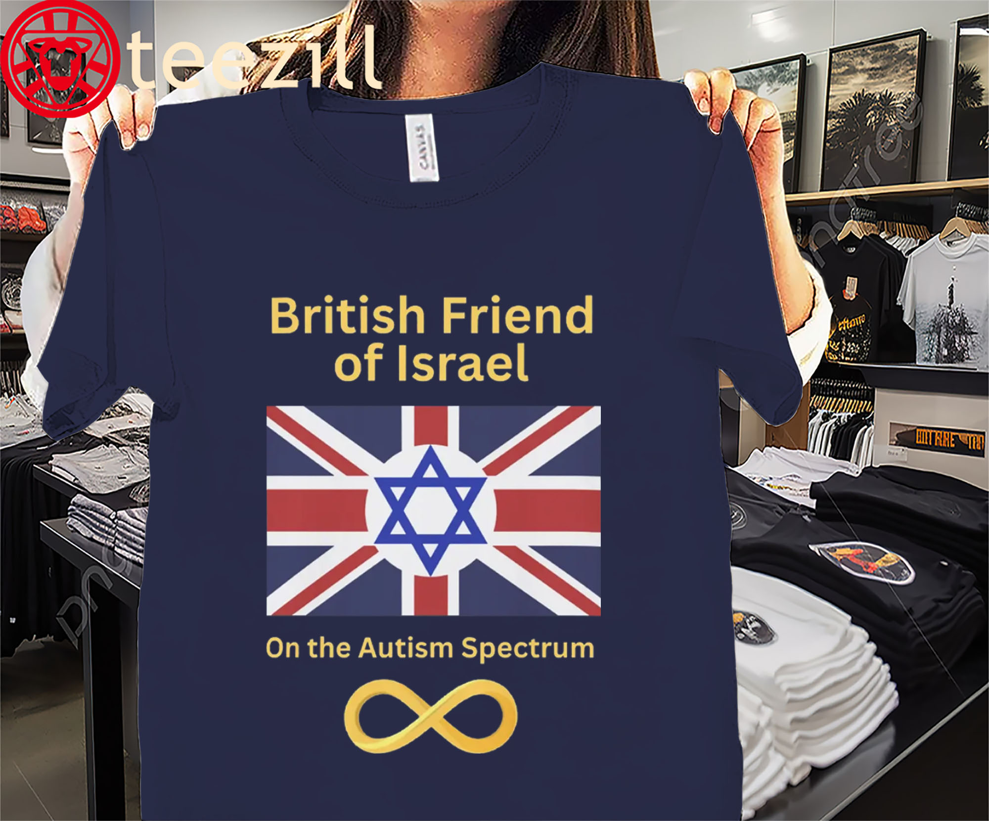 British Friend of Israel on the Autism Spectrum Premium Tee Shirts