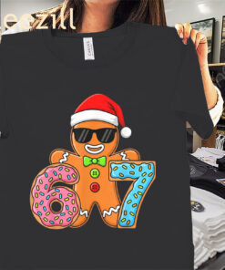 Christmas Boys Gingerbread Six Seven 67 Ice Cream Drip Xmas Shirts
