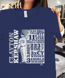 Clayton Kershaw “GOAT List” Shirt – Los Angeles Baseball Legend Tees