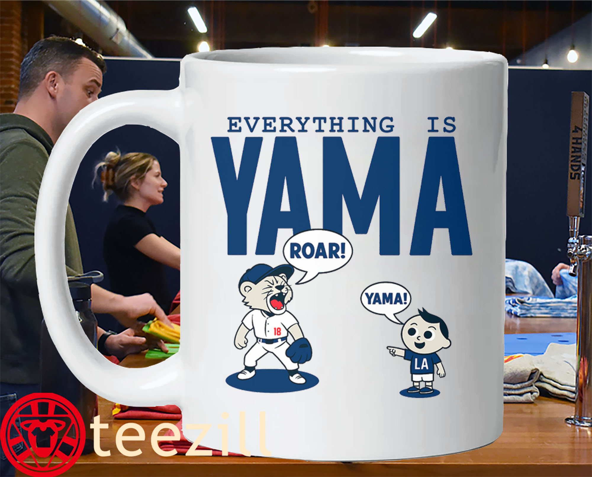 Everything Is Yama Roar Mug Yoshinobu Yamamoto LA Baseball Tee