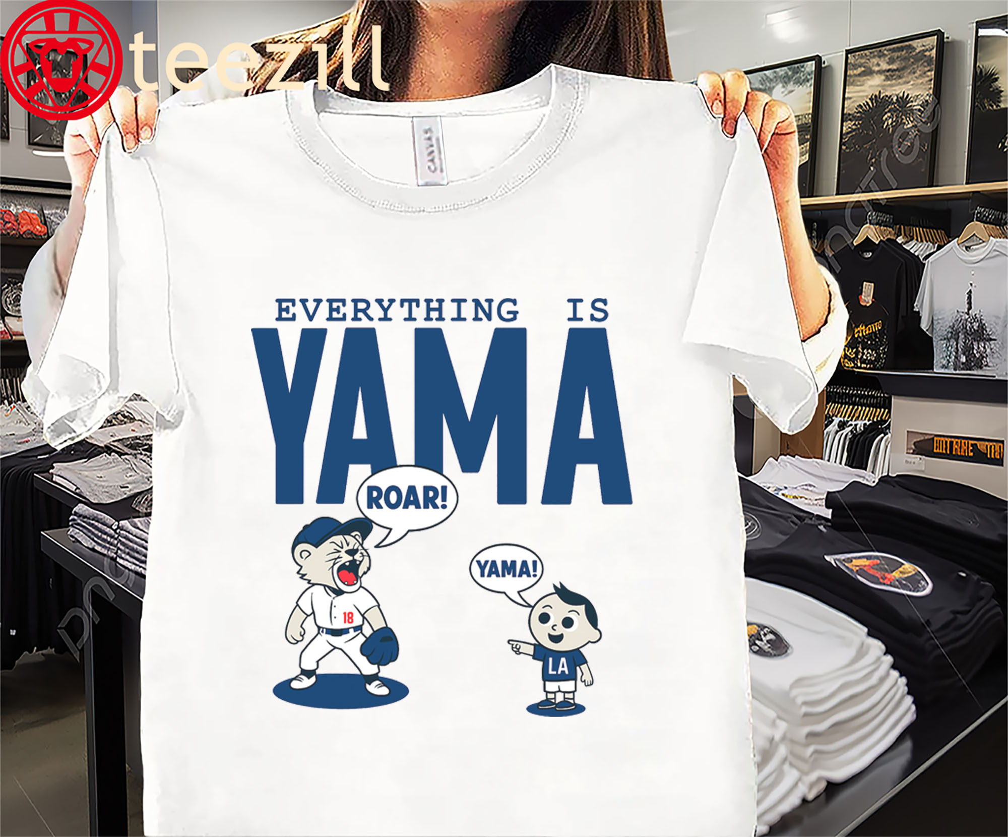Everything Is Yama Roar Shirt Yoshinobu Yamamoto LA Baseball Tee