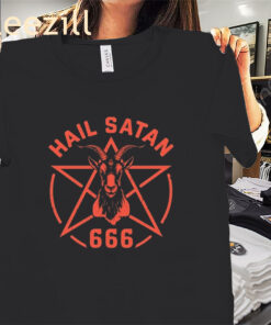 Hail Satan Goat Head Pentagram 666 Premium Classic Shirt