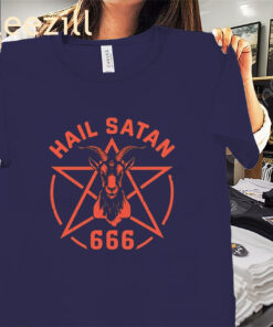 Hail Satan Goat Head Pentagram 666 Premium Classic Shirts