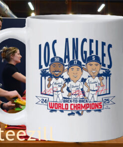 LA Baseball Back-to-Back World Champs Caricatures Mug