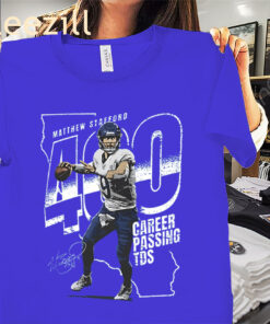 Matthew Stafford 400 Career Passing TDS Shirt Los Angeles Football Tee