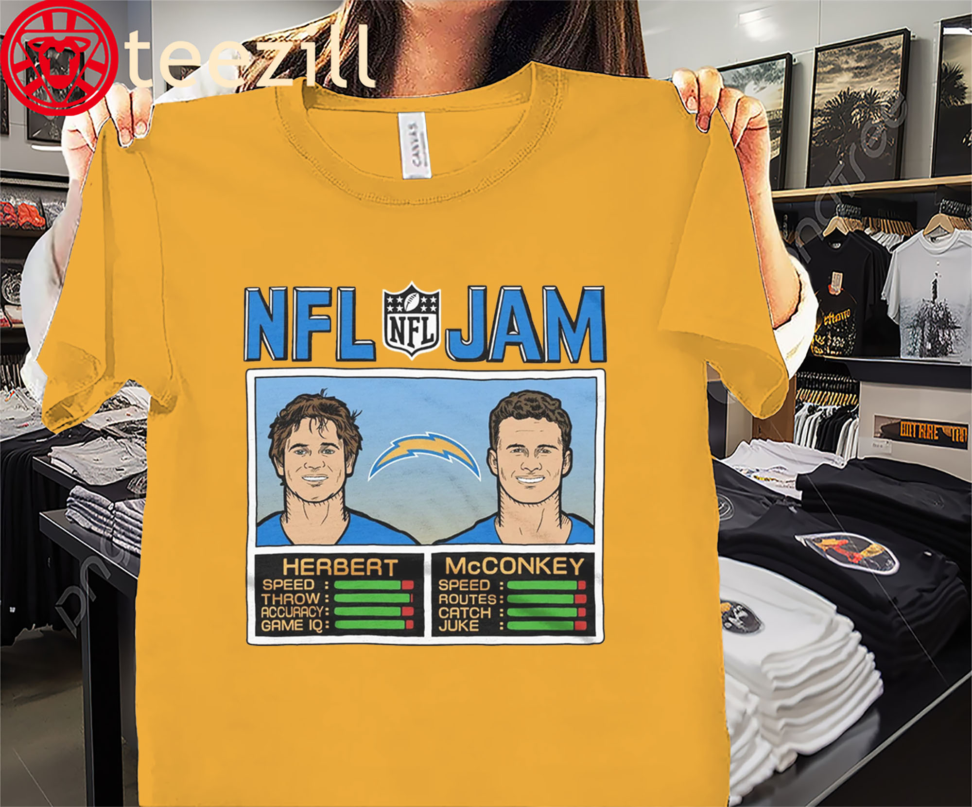 Official Jam Chargers Herbert And McConkey Shirt Los Angeles Chargers Football Tee