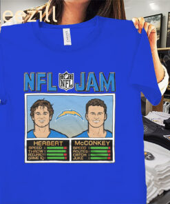 Official Jam Chargers Herbert And McConkey Shirt Los Angeles Chargers Football Tees