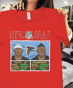 Official Jam Falcons Penix Jr. And Robinson Shirt Atlanta Falcons Football Tees