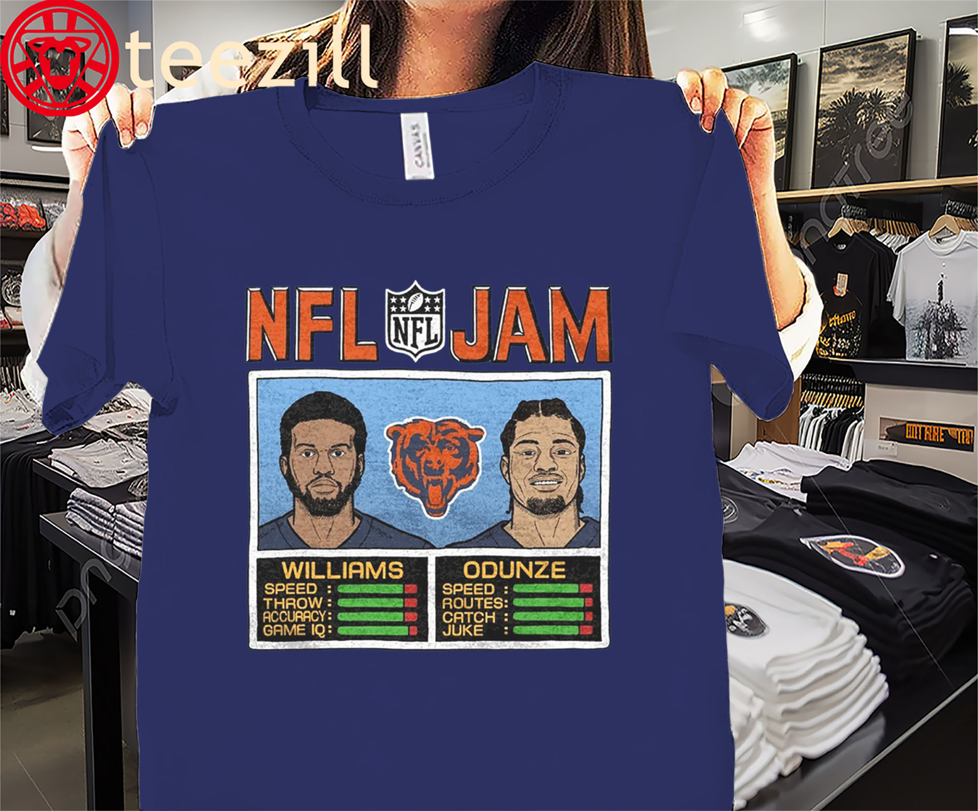 Official NFL Jam Bears Williams And Odunze Shirt Chicago Bears Football Tee