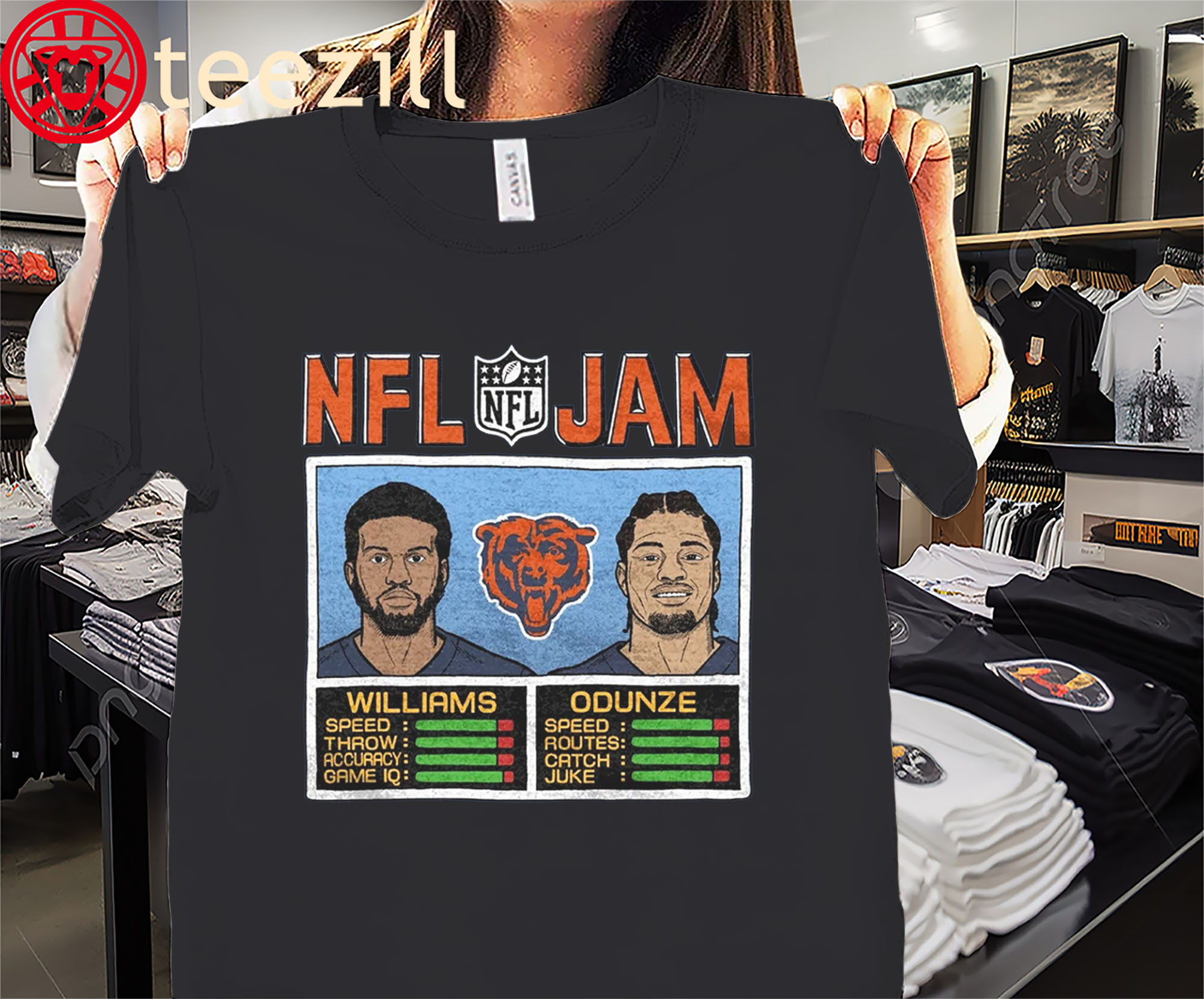 Official NFL Jam Bears Williams And Odunze Shirt Chicago Bears Football Tees