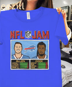 Official NFL Jam Bills Allen And Cook Shirt Buffalo Bills Football Tee