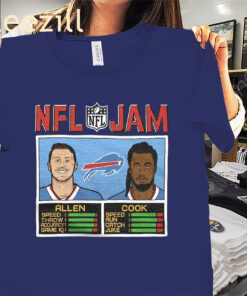 Official NFL Jam Bills Allen And Cook Shirt Buffalo Bills Football Tees