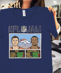 Official NFL Jam Broncos Nix And Surtain II Shirt Denver Broncos Football Tees