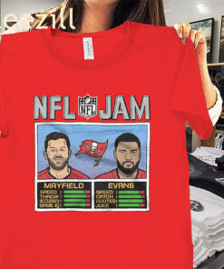 Official NFL Jam Buccaneers Mayfield And Evans Shirt Tampa Bay Buccaneers Football Tee