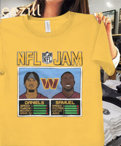 Official NFL Jam Commanders Daniels And Samuel Shirt Washington Commanders Football Tees