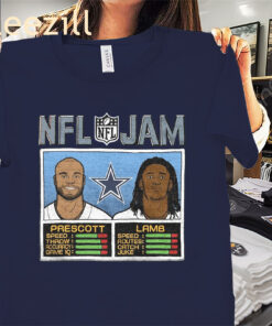 Official NFL Jam Cowboys Prescott And Lamb Shirt Dallas Cowboys Football Tees