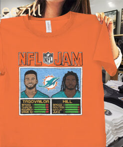 Official NFL Jam Dolphins Tagovailoa And Hill Shirt Miami Dolphins Football Tee