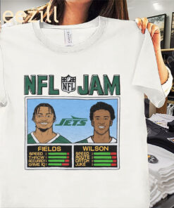 Official NFL Jam Jets Fields And Wilson Shirt New York Jets Football Tee