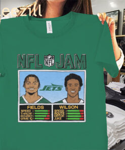 Official NFL Jam Jets Fields And Wilson Shirt New York Jets Football Tees