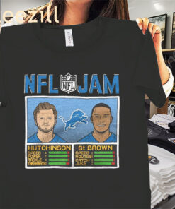 Official NFL Jam Lions Hutchinson And St. Brown Shirt Detroit Lions Football Tee