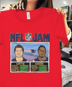 Official NFL Jam Patriots Maye And Diggs Shirt New England Patriots Football Tee
