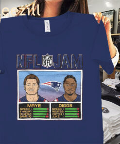 Official NFL Jam Patriots Maye And Diggs Shirt New England Patriots Football Tees