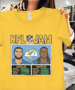 Official NFL Jam Rams Nacua And Adams Shirt Los Angeles Rams Football Tees