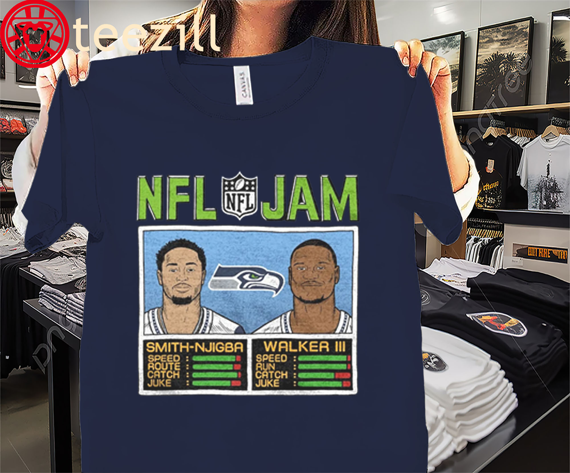 Official NFL Jam Seahawks Smith-Njigba And Walker III Shirt Seattle Seahawks Football Tee
