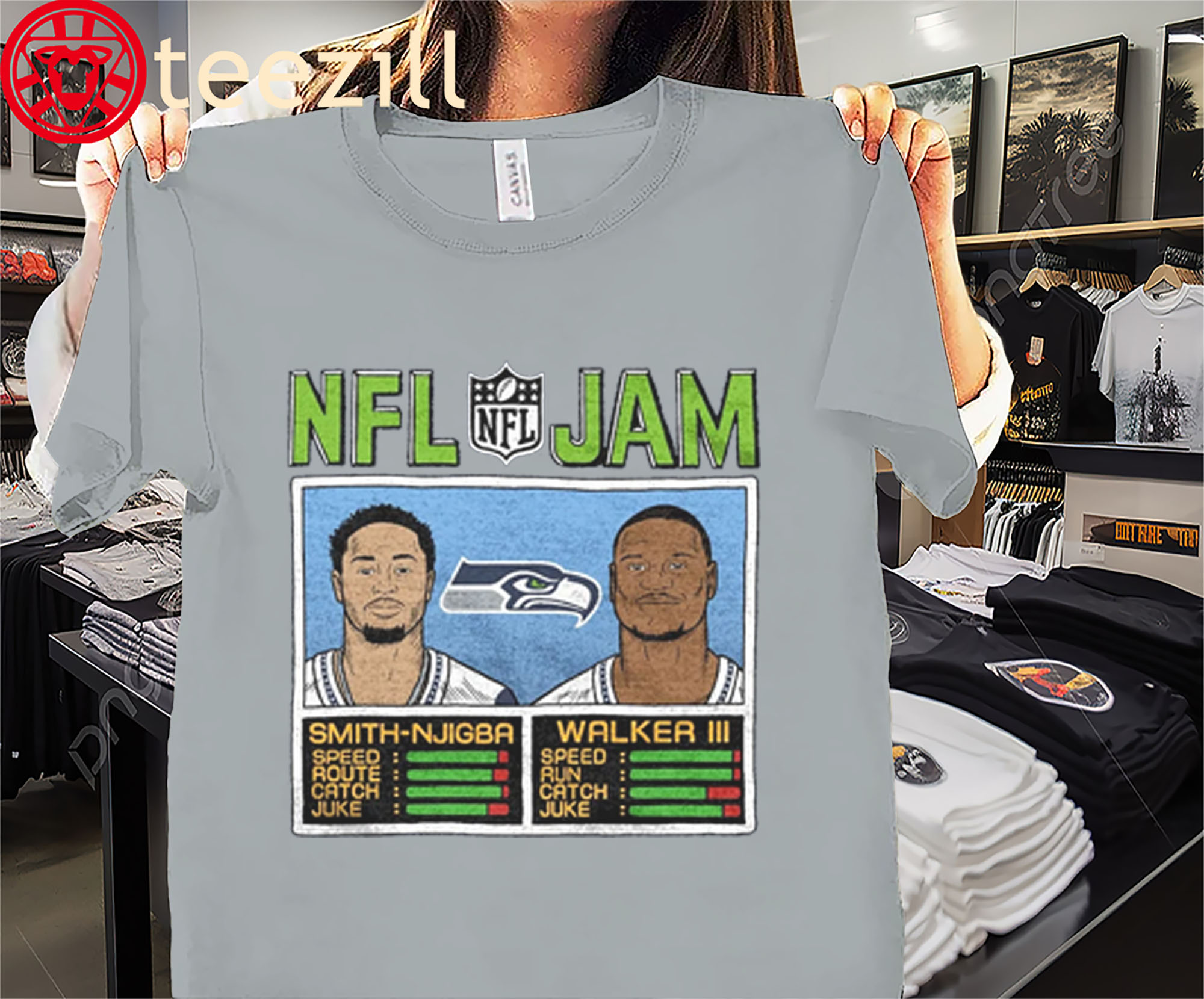 Official NFL Jam Seahawks Smith-Njigba And Walker III Shirt Seattle Seahawks Football Tees
