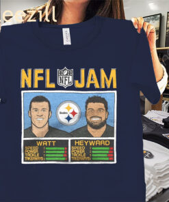 Official NFL Jam Steelers Watt And Heyward Shirt Pittsburgh Steelers Football Tees