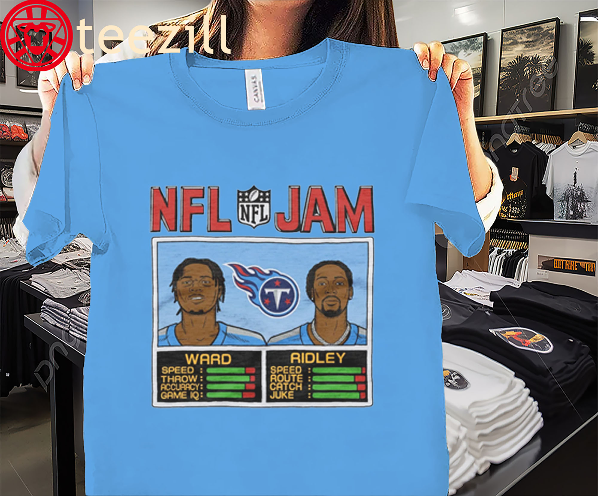 Official NFL Jam Titans Ward And Ridley Shirt Tennessee Titans Football Tees