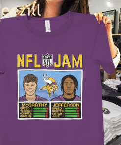 Official NFL Jam Vikings McCarthy And Jefferson Minnesota Vikings Football Tee