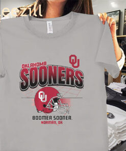 Oklahoma Sooners Helmet Grid Shirt Oklahoma Football Tees