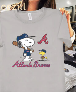 Premium Peanuts Snoopy Atlanta Braves Baseball Shirt