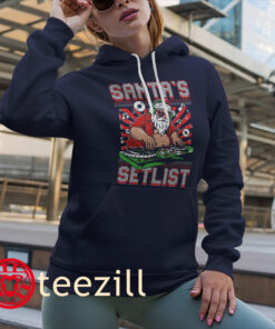 Santa's Setlist Ugly Sweater Christmas Shirt Santa Music Xmas Tees