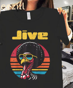 Thanksgiving Afro Turkey Jive Vintage 70s Shirt Thanksgiving 2025 Tee