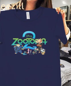 Zootopia 2 Illustrated Characters and Logo Disney Shirt