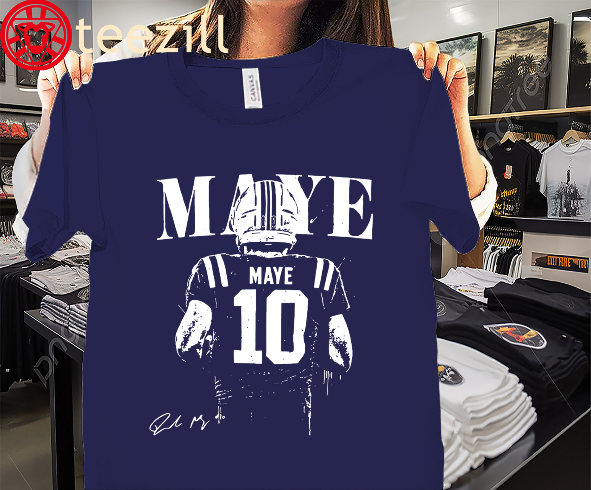 Drake Maye QB Football Shirt - New England Football Fan