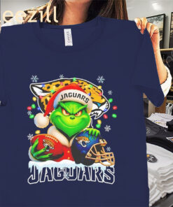 Grinch Jacksonville Jaguars Christmas Light Premium Tee Shirt