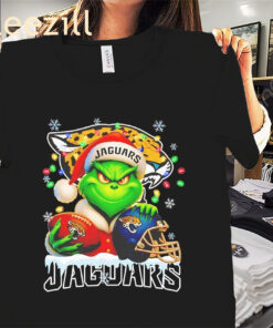 Grinch Jacksonville Jaguars Christmas Light Premium Tee Shirts
